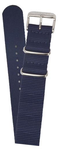 Bracelet nato bleu marine - boucle argent