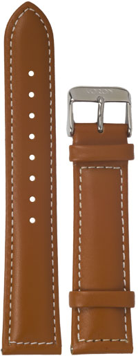 Bracelet interchangeable sans outil - cuir marron/boucle argent