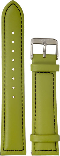 Bracelet interchangeable sans outil - cuir vert/boucle argent